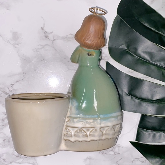 Adorable ceramic stoneware Angel candle holder - Picture 2 of 4